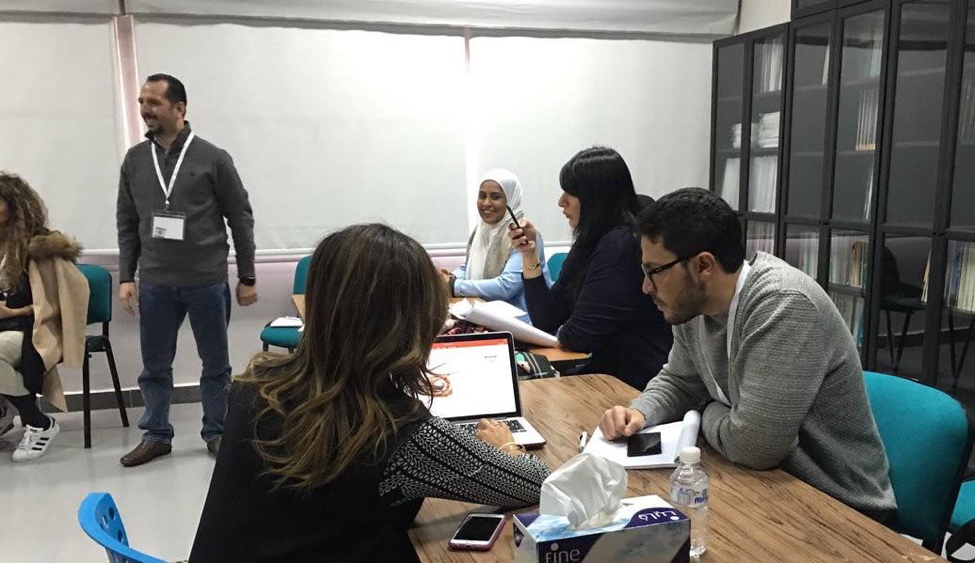 Trainers and participants hard at work during TechCamp Kuwait