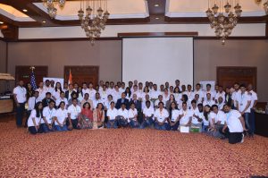 Participants, trainers, and guests come together for the TechCamp Chennai group photo.