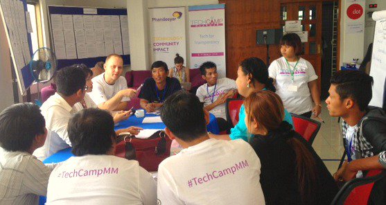 Developing action plans on day 2 of TechCamp Myanmar